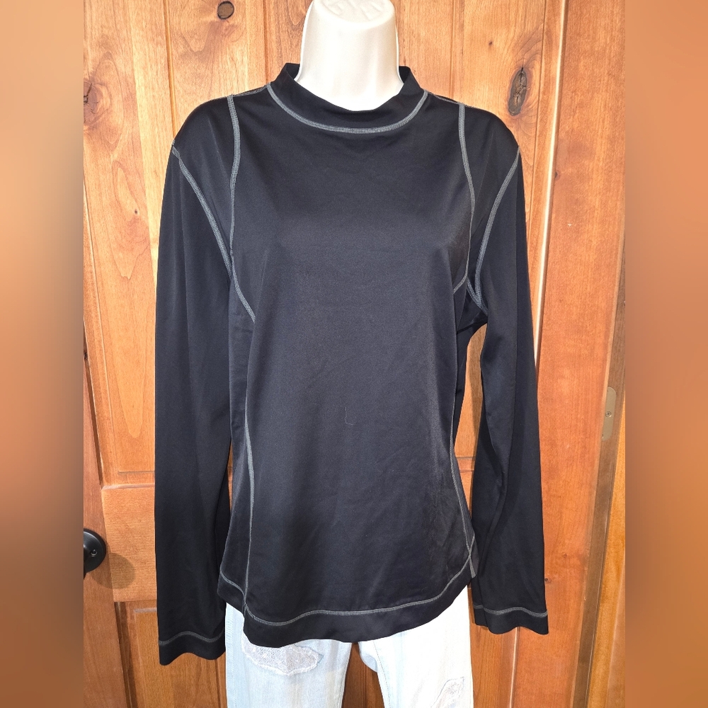 Lands' End Black Long‎ Sleeve Women's Tee